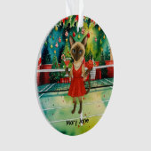 Pickleball Weihnachten Thema für Cat Lovers Ornament (Vorderseite)