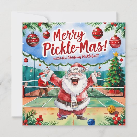Pickleball Weihnachten Thema mit dem Weihnachtsman (Vorderseite)