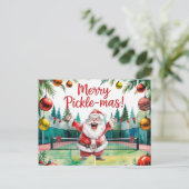 Pickleball Weihnachten Thema mit dem Weihnachtsman (Stehend Vorderseite)