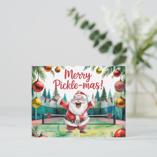 Pickleball Weihnachten Thema mit dem Weihnachtsman (Stehend Vorderseite)