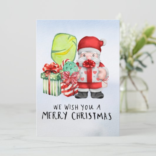 Pickleball Weihnachten Thema mit dem Weihnachtsman (Stehend Vorderseite)