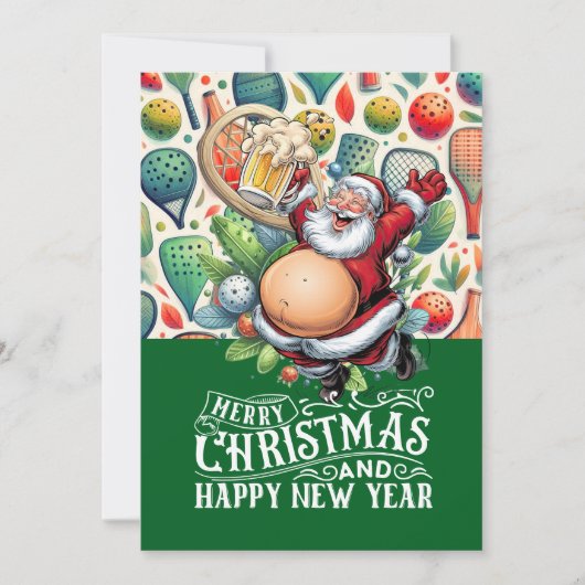 Pickleball Weihnachten Thema mit dem Weihnachtsman (Vorderseite)