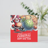 Pickleball Weihnachten Thema mit dem Weihnachtsman (Stehend Vorderseite)