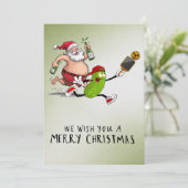 Pickleball Weihnachten Thema mit dem Weihnachtsman (Stehend Vorderseite)