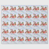 Pickleball Weihnachten Thema mit dem Weihnachtsman Geschenkpapier (Flach)