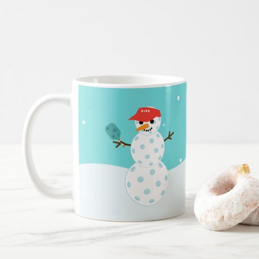 Pickleball Weihnachten Weihnachten Humorvolle Snow Kaffeetasse (Mit Donut)