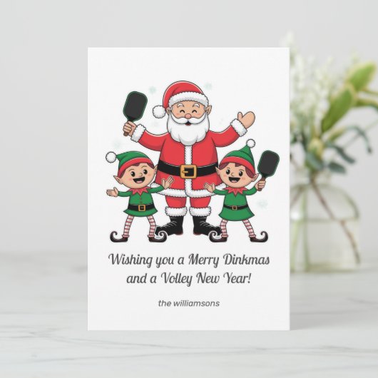 Pickleball Weihnachten Weihnachtsmann Elf, Ihr eig (Stehend Vorderseite)