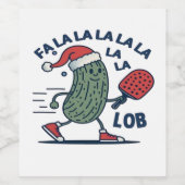 Pickleball Weihnachten Weinetikett (Einzelnes Label)