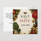 Pickleball Weihnachts-Thema Save The Date (Vorne/Hinten)