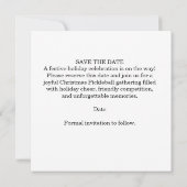 Pickleball Weihnachts-Thema Save The Date (Rückseite)