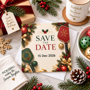 Pickleball Weihnachts-Thema Save The Date