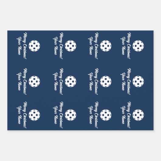 Pickleball Weihnachts-Weihnachtsblatt Geschenkpapier Set (Vorderseite)