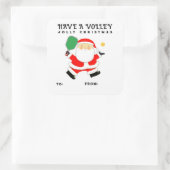 Pickleball Weihnachts-Weihnachtsgeschenk-Tags Quadratischer Aufkleber (Tasche)