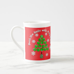 Pickleball-Weihnachtsbaum-Deck-the-Halls-Party Porzellantasse