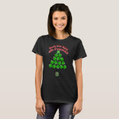 Pickleball-Weihnachtsbaum-Halle schmücken-Dunkel T-Shirt (Vorne ganz)