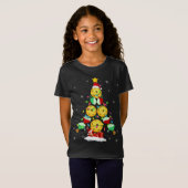 Pickleball Weihnachtsbaum Santa Pickleball T-Shirt (Vorne ganz)