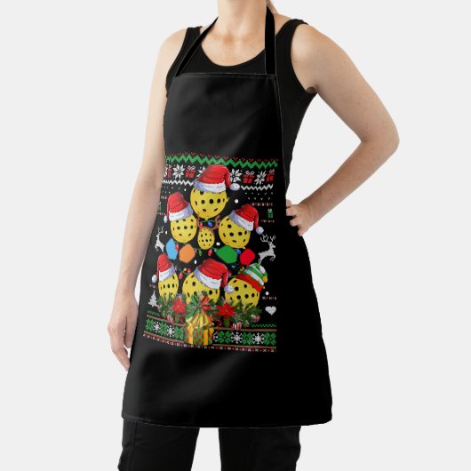 Pickleball Weihnachtsbaum Ugly Sweater Santa Paddl Schürze (InSitu)