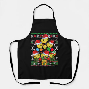 Pickleball Weihnachtsbaum Ugly Sweater Santa Paddl Schürze