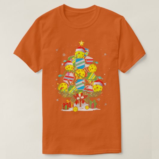 Pickleball Weihnachtsbaum WeihnachtsLICHT T-Shirt (Design vorne)