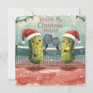 Pickleball-Weihnachtsbekleidung trägt Santa Claus Feiertagskarte