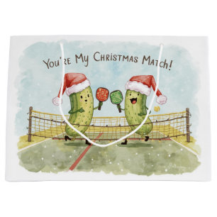 Pickleball-Weihnachtsbekleidung trägt Santa Claus Große Geschenktüte