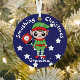 Pickleball Weihnachtself, Metalldekoration Ornament Aus Metall