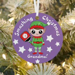 Pickleball Weihnachtself, Metalldekoration Ornament Aus Metall