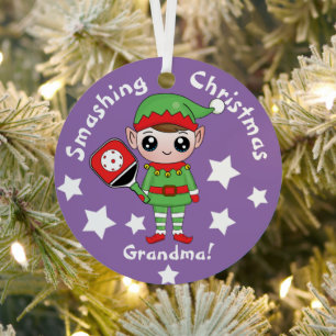 Pickleball Weihnachtself, Metalldekoration Ornament Aus Metall