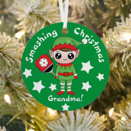 Pickleball Weihnachtself, Metalldekoration Ornament Aus Metall