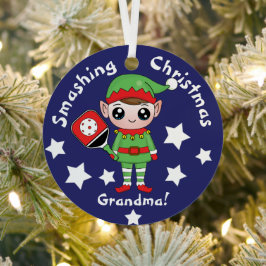 Pickleball Weihnachtself, Metalldekoration Ornament Aus Metall