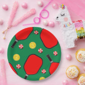 Pickleball Weihnachtsfeier Pappteller (Party)