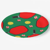 Pickleball Weihnachtsfeier Pappteller (Schrägansicht)
