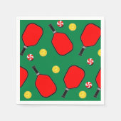 Pickleball Weihnachtsfeier Serviette (Vorderseite)