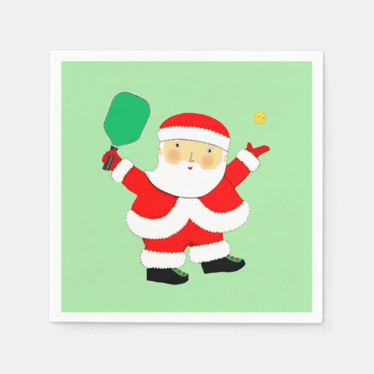Pickleball Weihnachtsfeier Serviette (Vorderseite)