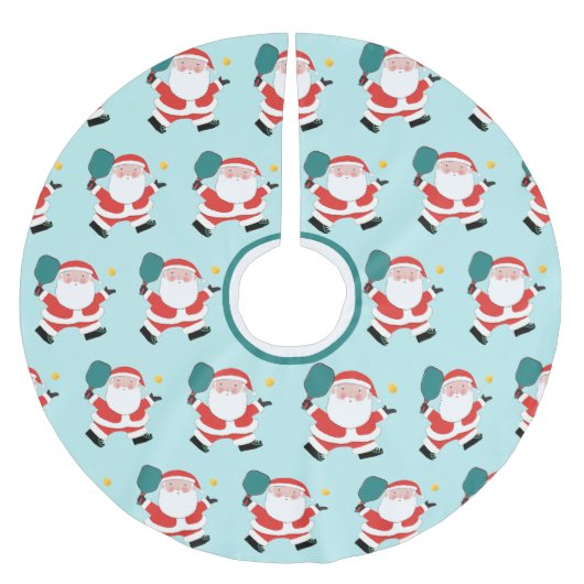 Pickleball Weihnachtsfeiertag Polyester Weihnachtsbaumdecke (Vorderseite)