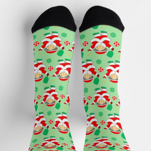 Pickleball Weihnachtsfeiertag Socken (Oben)