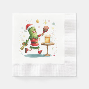 Pickleball Weihnachtsfest mit Bier Serviette