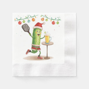 Pickleball Weihnachtsfest mit Bier Serviette
