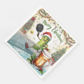 Pickleball Weihnachtsfest mit Bier Serviette (Ecke)