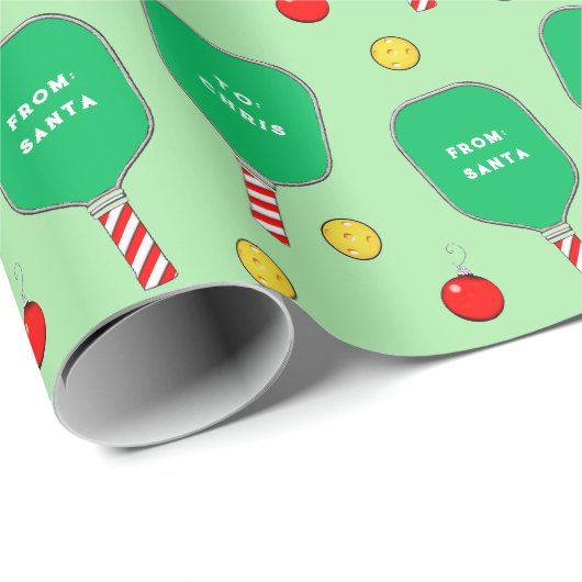 Pickleball Weihnachtsgeschenk Geschenkpapier (Rolleneckpunkt)