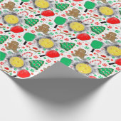 Pickleball-Weihnachtsgeschenk Geschenkpapier (Ecke)