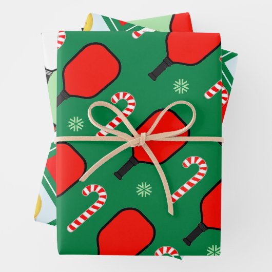 Pickleball Weihnachtsgeschenk Geschenkpapier Set (Beispiel)