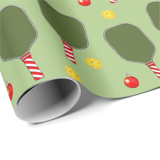 Pickleball Weihnachtsgeschenk Wrapping Paper Geschenkpapier (Rolleneckpunkt)