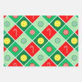 Pickleball Weihnachtsgeschenk Wrapping Paper Geschenkpapier Set (Vorderseite 2)