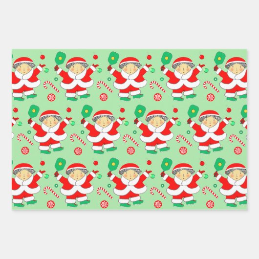 Pickleball Weihnachtsgeschenk Wrapping Paper Geschenkpapier Set (Vorderseite)