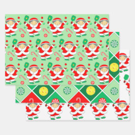 Pickleball Weihnachtsgeschenk Wrapping Paper Geschenkpapier Set
