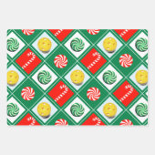 Pickleball Weihnachtsgeschenk Wrapping Paper Geschenkpapier Set (Vorderseite 3)