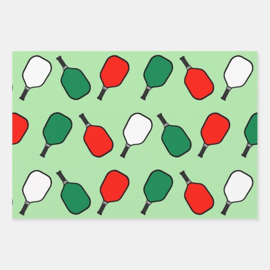 Pickleball Weihnachtsgeschenk Wrapping Paper Geschenkpapier Set (Vorderseite 2)