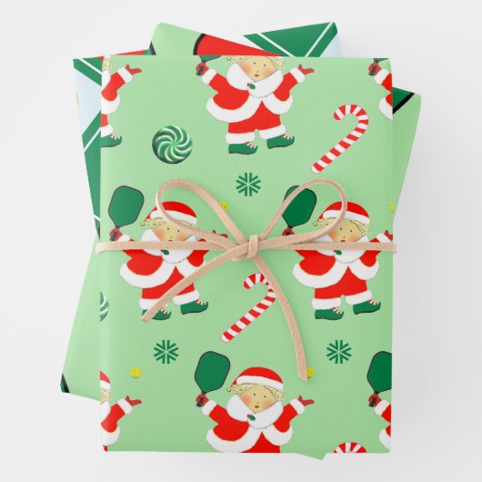 Pickleball Weihnachtsgeschenk Wrapping Paper Geschenkpapier Set (Beispiel)