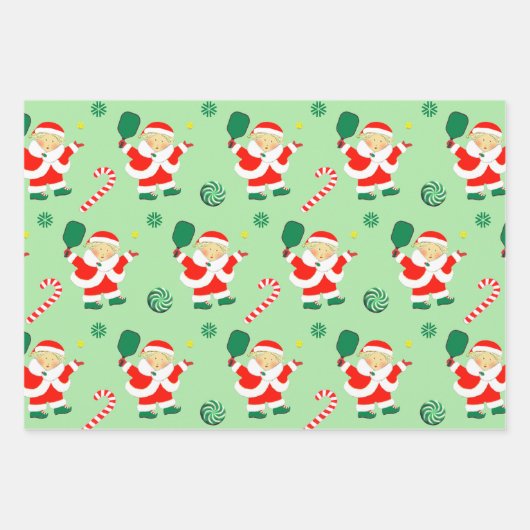 Pickleball Weihnachtsgeschenk Wrapping Paper Geschenkpapier Set (Vorderseite)